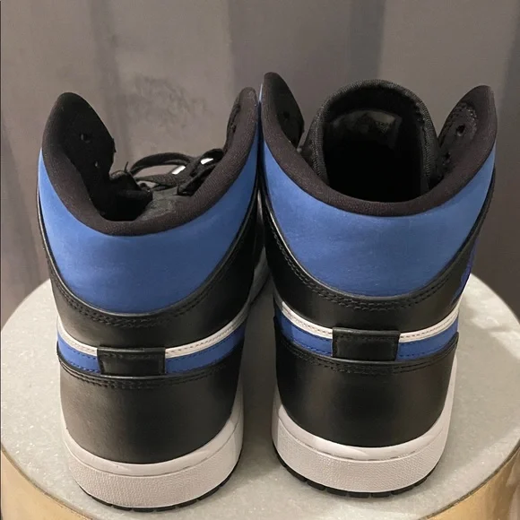 Nike Men's Air Jordan’s Black, White, and Blue Sneakers - Picture 2 of 5